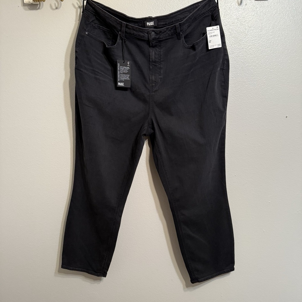 Paige Denim Sarah Slim Leg High Rise Black Willow Jeans Plus Size‎ Women 20W